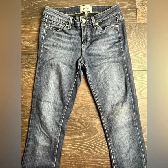 Paige Verdugo Ankle Cropped Jeans Women's Size 25 Blue Low Rise - Picture 1 of 7